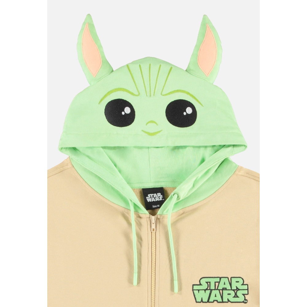Disney Star Wars - The Mandalorian - Grogu Novelty Vest met capuchon - Beige/Groen